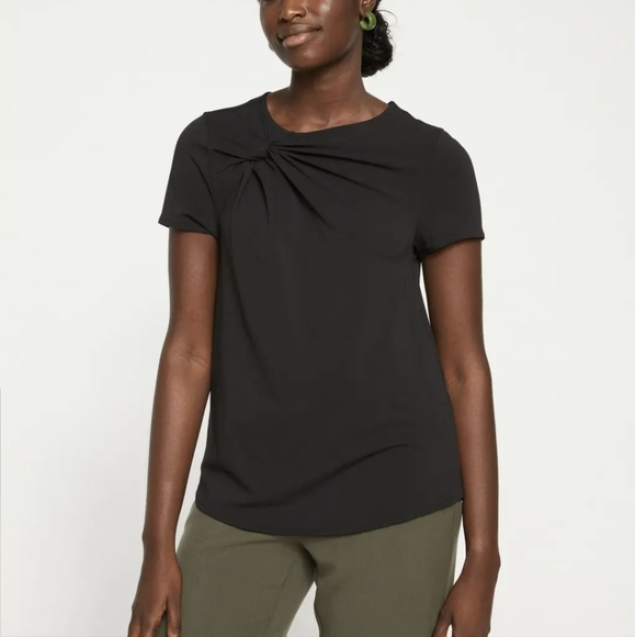 NWOT Universal Standard Stretch Crepe Black Twist Short Sleeve Top 10/ 12 - Picture 9 of 9